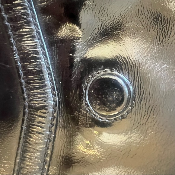 Botkier black patent leather St. Tropez handbag preowned shoulder/ top handle - Picture 9 of 16